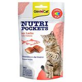 GimCat Nutri Pockets met Zalm - Knapperige kattensnack met romige vulling en functionele ingrediënten - 1 zakje (1 x 60 g)