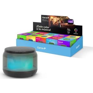 Garza - Draagbare draadloze Bluetooth 5.1/Micro SD-luidspreker met 15 veelkleurige led-lichtmodi, 360° geluid en handsfree functie