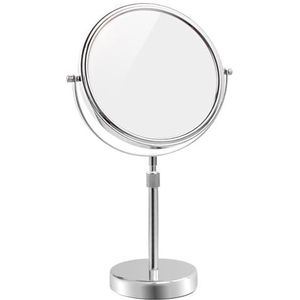 Tafelblad Make-up Spiegel 20 cm Dubbelzijdig Met 7X Vergroting, Vrijstaand Met Voetstuk voor Scheren, In Hoogte Verstelbare Chrome Afwerking