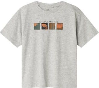 NAME IT Nkmorlan Ss Nreg Top Box, gemengd grijs, 122-128