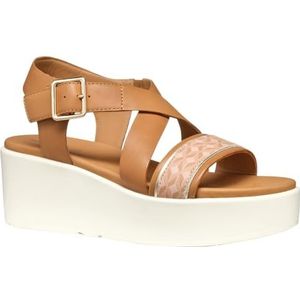 Geox Dames D Xand 2.2s a Wedge Sandaal, Camel Naakt, 35 EU