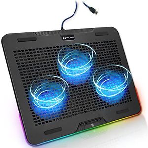 KLIM Aurora + laptop-RGB-koeler 11 tot 17 inch + laptop gaming koeling + USB Fan + stabiel en stil + Mac en PS4 compatibel + nieuwigheid