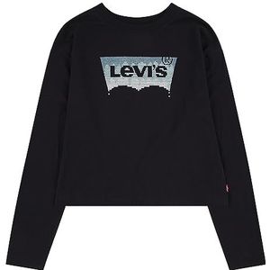Levi's Lvg Meet and Greet Glitter vleermuis 4ej159 T-shirt voor meisjes, Kaviaar, 14 jaar