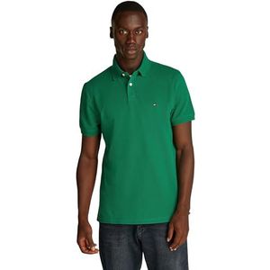 Tommy Hilfiger Poloshirt voor heren, korte mouwen, 1985, regular fit, groen (Nouveau Green), XS