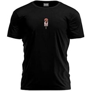 Bona Basics, Digitale print, basic T-shirt voor heren, 100% katoen, zwart, casual, bovenstuk voor heren, maat: L, Zwart, L