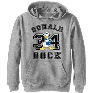 Disney Characters Donald Duck Collegiate Boy's Hooded Pullover Fleece, Athletic Heather, Small, Athletic Heather, S