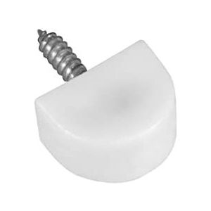 Amig - Houder | halve maanvorm | Ø 20 x 30 mm | 8 stuks | Ideaal voor het bevestigen van kasten, vitrines of rekken | eenvoudige bevestiging door schroef | witte kunststof