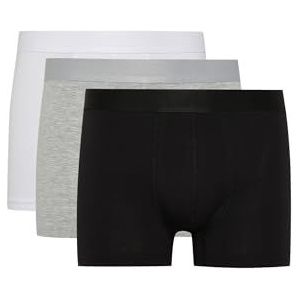 DeFacto Gebreide boxershorts voor heren, zacht en ademend, verpakking voor mannen, wit, S