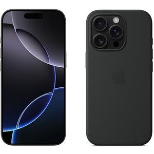 Apple iPhone 16 Pro (512 GB) - Zwart titanium + Siliconenhoesje met MagSafe - Zwart