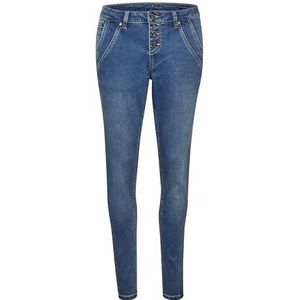 Cream Dames Jeans Denim Pants Mid Waist Skinny Slim Dames, Rich Blue Denim, 31W x 32L