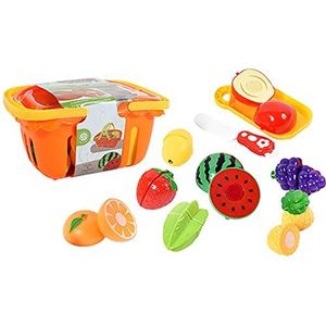 FLYPOP'S - Fruitmand Scratch om te Snijden - Imitatiespel - 018941 - Multicolor - Plastic - Keuken - Voedsel - Kinderspeelgoed - Speelgoedkeuken - 26 cm x 19 cm - Vanaf 3 jaar.