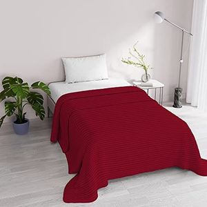 Italian Bed Linen Satijn Zomer Quilt, Polyester, Bordeaux, 170x250cm