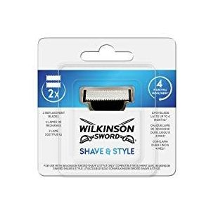 Wilkinson Sword Shave & Style - Pack met 2 reservemesjes voor 4 maanden per schijf, gezichtssnijder voor heren