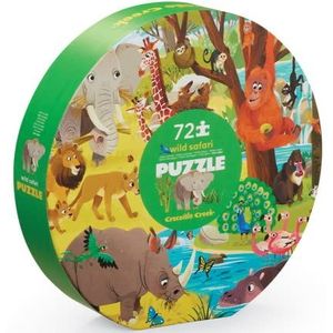 CROCODILE CREEK 72 stuks ronde doos puzzel/wild safari