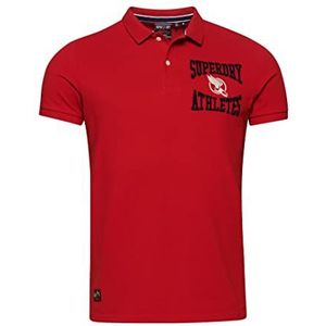 Superdry Poloshirt met borduurwerk voor heren, Varsity Red 1, XL