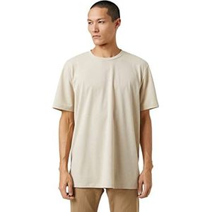 Koton Basic T-shirt voor heren, ronde hals, korte mouwen, camel (120), M