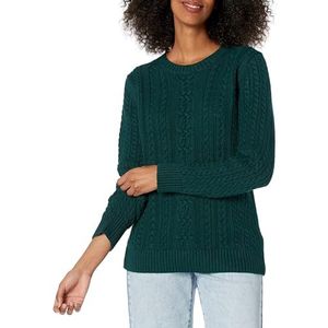 Amazon Essentials Visser Kabel Crewneck Trui Diep Pine, XS