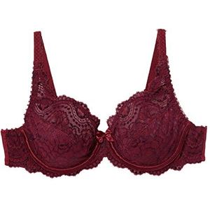 Playtex Beugelbeha van kant, bloemen, lijn voor dames, 1 stuk, Donkerrood (Plum Red), 105D