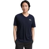 TOM TAILOR - Shirt - Donkerblauw - V-hals - Kwartmouw