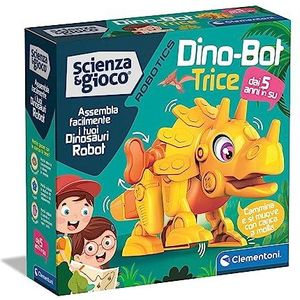 Clementoni - Wetenschap Robotics-Dino Bot Bouwen, Robotica-laboratorium, Model Dinosaurus Triceratop, STEM, wetenschappelijk spel 5 jaar, Made in Italy, kleur Italiano, 19332
