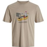 JACK & JONES - JORSKULL - Shirt - Lichtbruin - Motiefprint