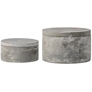Grijs Ronde Decoratieve Cement Box Set met Deksels