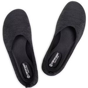 Frank Mully Womens Flat Shoes Wide Toe Box Knitted Flats Comfort Wide Width Walking Flats Black, 8