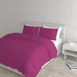 Italian Bed Linen Elegante beddengoedset fuchsia, voor tweepersoonsbed