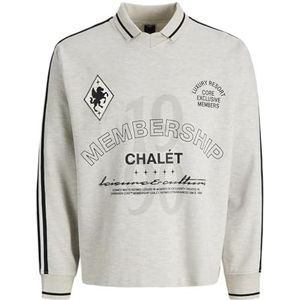 JACK & JONES Jcophase Structured Football Sweat, wit melange., S