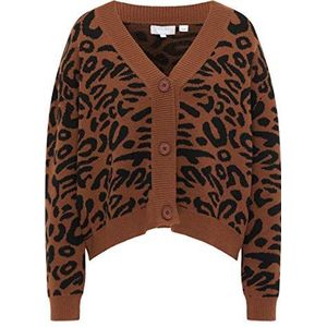 NAEMI Dames Cardigan 10410581-NA01, bruin zwart, M/L, bruin/zwart, M/L