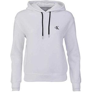 Calvin Klein dames sweatshirt kort met fleece binnenkant, Wit (helder wit), XXL