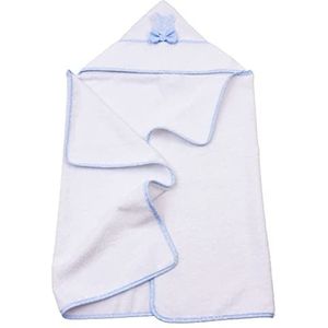 Filet P1509B Driehoekige badjas voor baby's, zachte badstof, gemaakt in Italië, 100% katoen, perfect voor het douchen - wit, lichtblauw, eenheidsmaat - 12 maanden