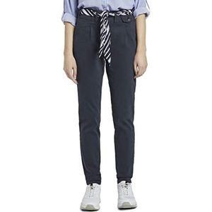 TOM TAILOR Dames Paperbag broek met riem 1013713, 10668 - Sky Captain Blue, 38