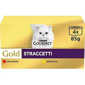 Gourmet Purina Gold natvoer voor katten met rundvlees en kip, 48 zakjes à 85 g