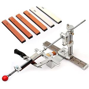 KETIPED Professional Knife Sharpener with 6 Whetstones,360° Flipping Angle Adjustable Design,Fixed-Angle High Precision Grinder Sharpening with Dual Clamps,072SV