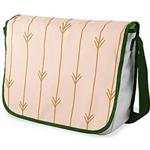 Bonamaison Digitaal bedrukte Messenger schooltas met kaki riem voor studenten, crossbody tas, koerierstas, schoudertas voor kinderen, meisjes, jongens, maat: 29x36 cm