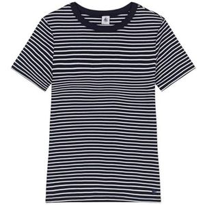 Petit Bateau T-shirt met korte mouwen voor dames, Blauw/Wit, XL