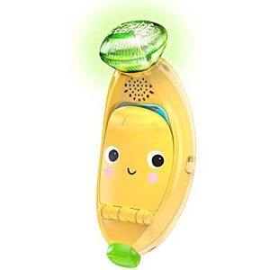 Brights Starts 12497 Babblin' Banana, speelgoed banaan en telefoon met verlichting, 100 melodieën en 3 talen, meerkleurig, 160 g