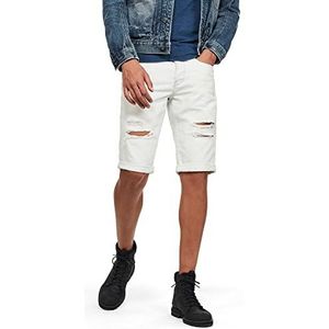 G-STAR RAW Heren Shorts 3301 Tapered, Beach Faded Ripped Larimar 8973-b464, 28W (Regular)