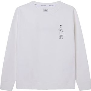 Pepe Jeans Twain sweatshirt voor jongens, wit (off white), 8 Jaar