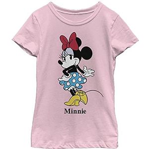 Disney Personages Minnie Rok Solid Crew T-shirt voor meisjes, Lichtroze, M