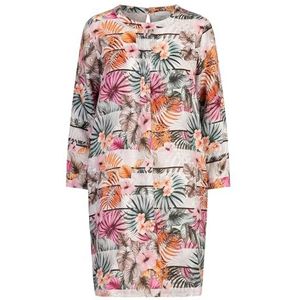 Mint & Mia Dames linnen casual jurk, Grijs-veelkleurig, 40