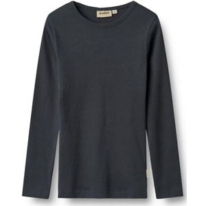 Wheat Unisex kinderen jongens rib lange mouwen Stig GOTS gecertificeerd T-shirt, 1432 Navy, 92