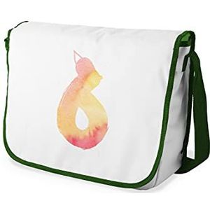 Bonamaison Digitaal bedrukte Messenger schooltas met kaki riem voor meisjes en jongens, boodschappentassen voor scholieren, schoudertassen, grootte: 29x36 cm
