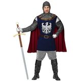 Widmann - Kostuum ridder, bovendeel met cape, riem, capuchon, middeleeuws, carnaval, themafeest