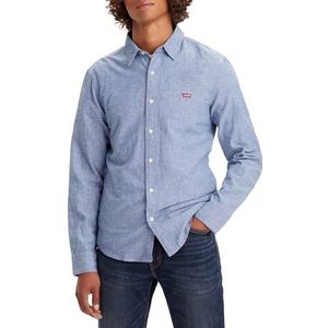 Levi's Long-Sleeve Battery Housemark Slim Shirt Mannen, Navy Peony, L