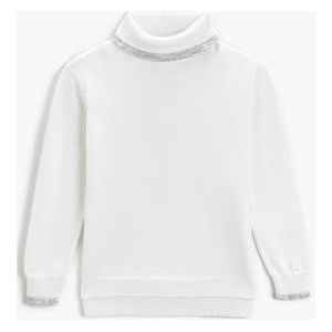 Koton Girls's Turtleneck gebreide sweater pullover, ecru(010), 6-7 Jaar