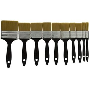 Coral 31129 Waarde Synthetische Verf Borstels 10Pk voor Muren Plafonds, Opleggen, Algemeen Schilderen 10 Stuk Pack Set 2X 0.5"", 2X 1"", 3X 1.5"", 2X 2"", 3