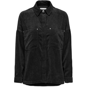 Onljanine-Rai Ls Ovs Cord Shacket PNT, zwart, XXS