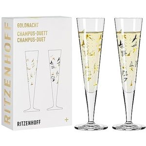 RITZENHOFF 6261001 champagneglas 200 ml - serie Goldnacht Duet - 2 stuks met echt goud - Made in Germany